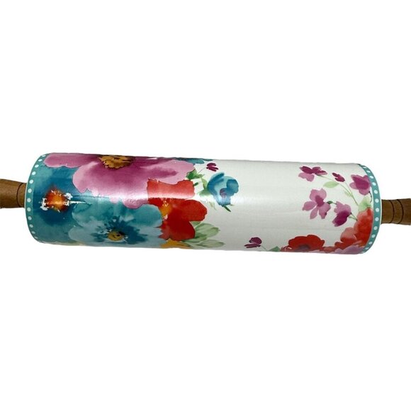 The Pioneer Woman Rolling Pin Floral Ceramic Wood Handles Breezy Blossoms - Picture 6 of 11